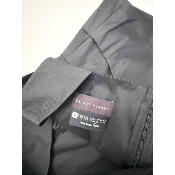 Talbot Runhof Pret Sleeveless Pleated Square Neck Top Blouse Black Size 16 - Picture 5 of 8